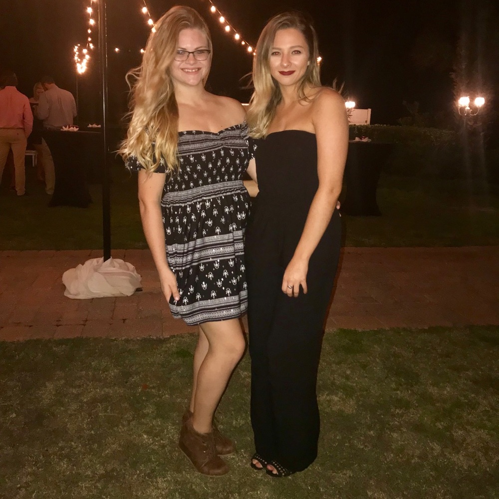 Black strapless jumpsuit
